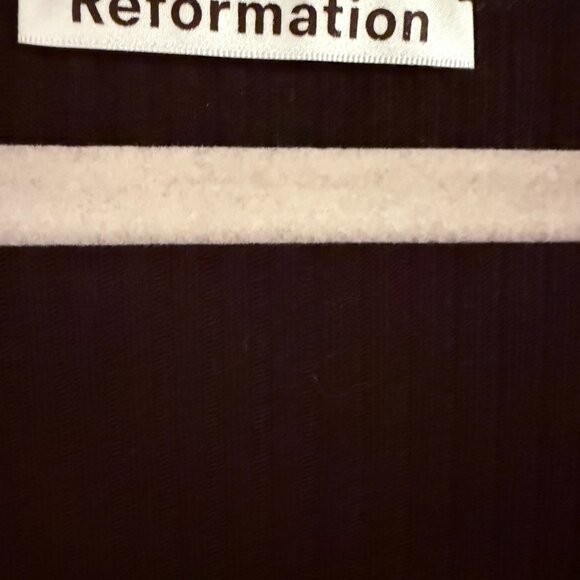 Reformation Banks Long Sleeve Ribbed Stretch-Modal Midi Dress Black Women's L - Picture 4 of 5